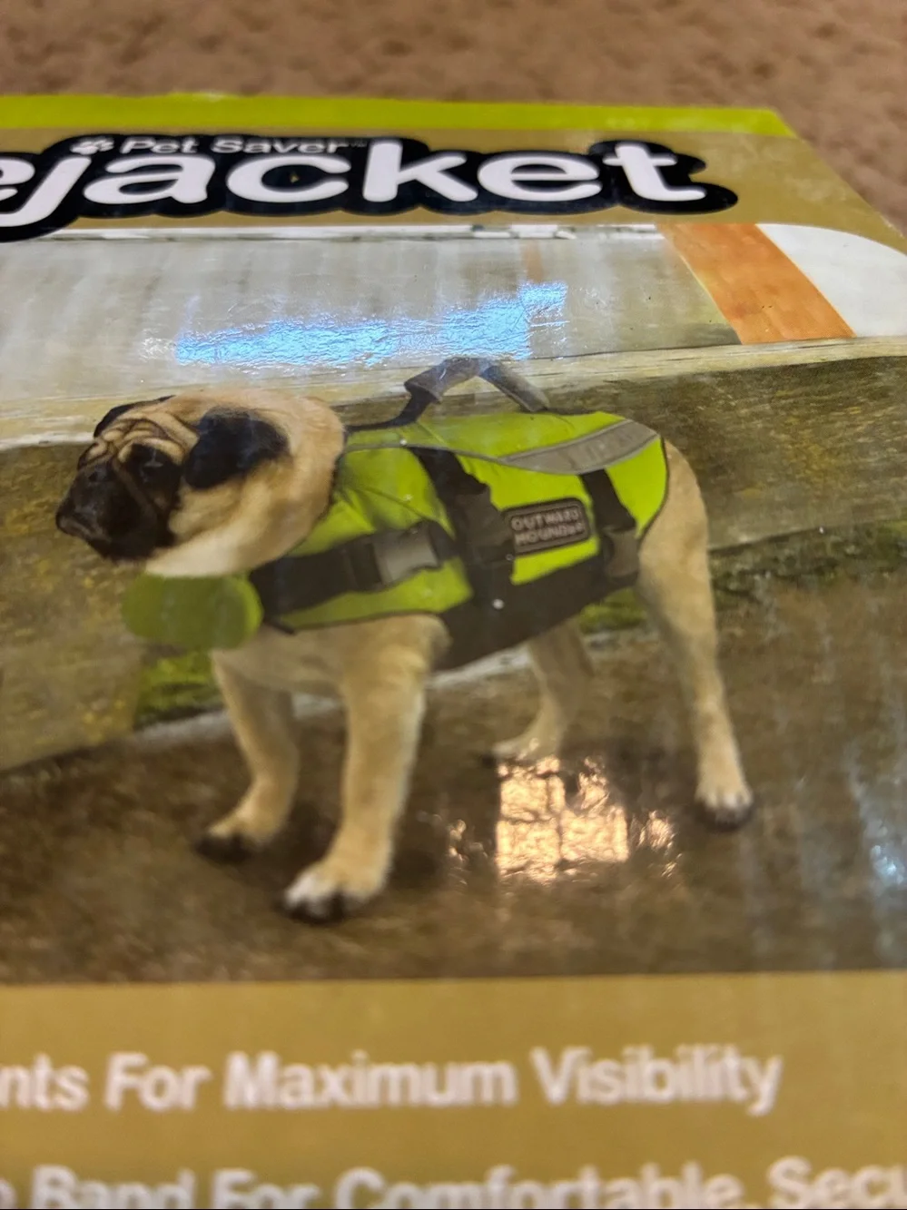 Outward Hound Small Pet Lifejacket in Lime Green and Black